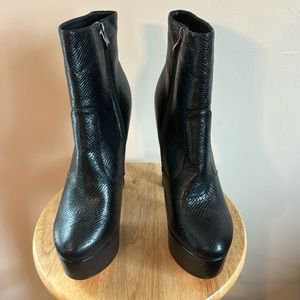 High heel platform ankle boots